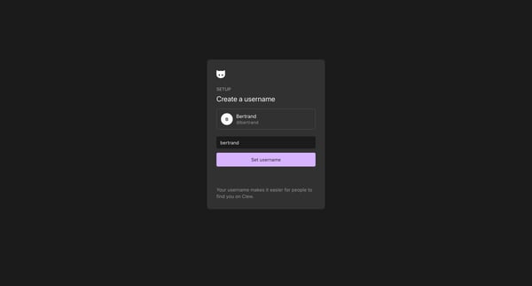 Clew | Signup screen
