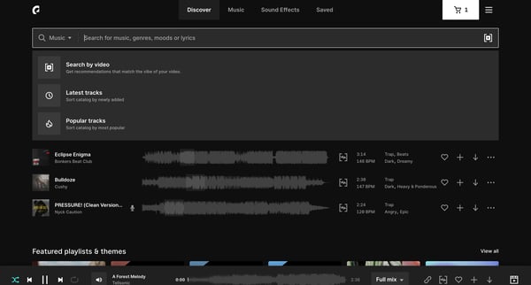 Featured Music - Our most popular songs | Epidemic Sound screen