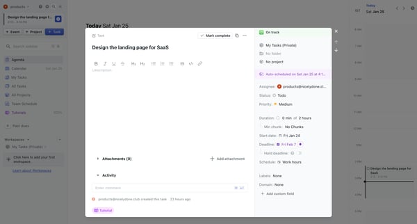 Design the landing page for SaaS - Motion screen