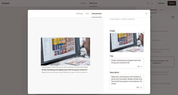 Simple link in bio | Flodesk screen