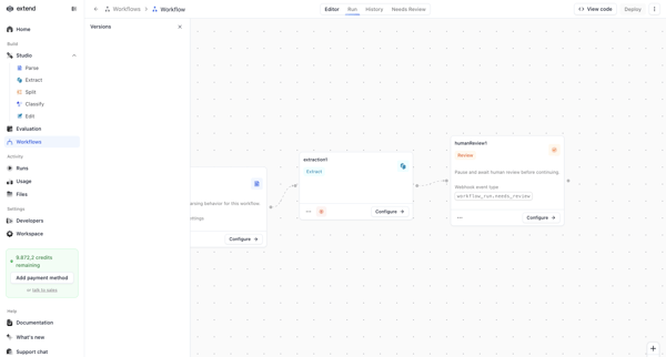 Workflow | extend screen