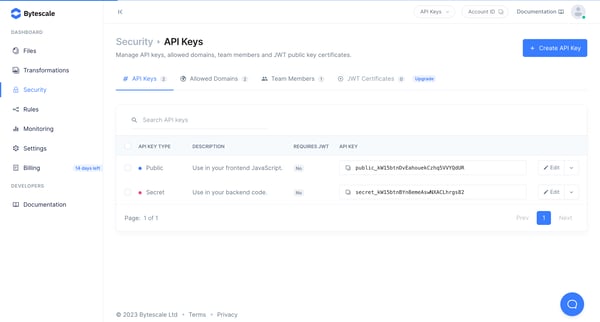Security | Bytescale screen