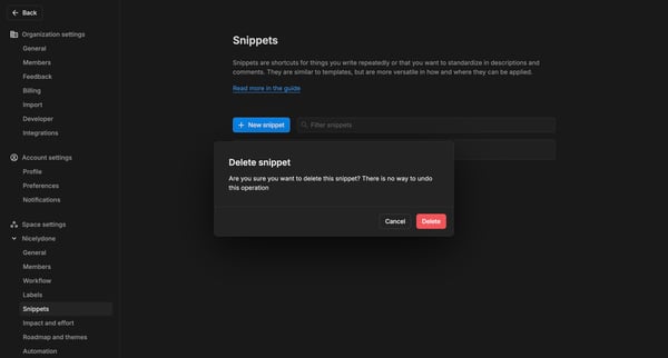 Nicelydone · Settings screen