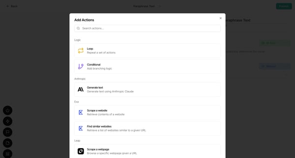 Leap AI | Automate any workflow with AI screen