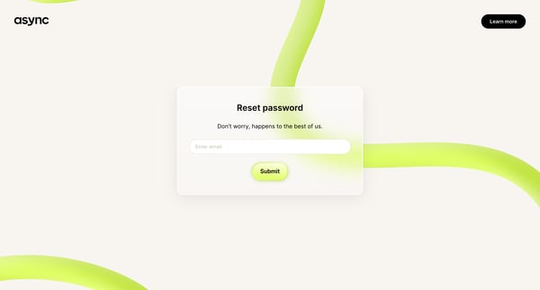 Async | Reset Password screen