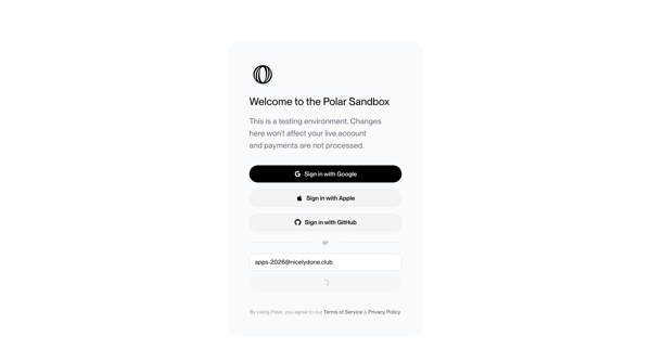 Log in to Polar | Polar screen