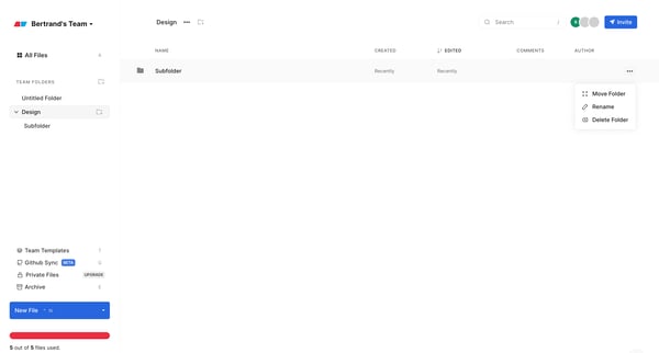 Bertrands Team Workspaces — Eraser screen