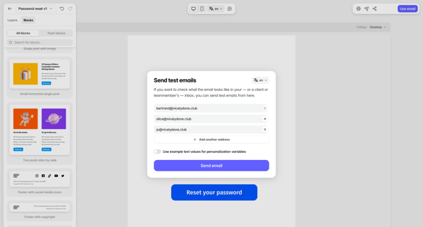 Editor — Tabular screen