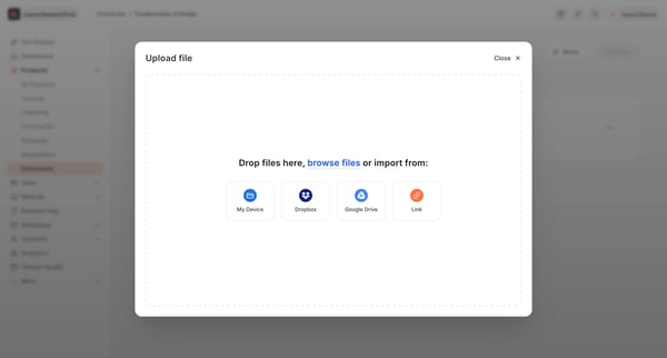 Downloads - Kajabi screen