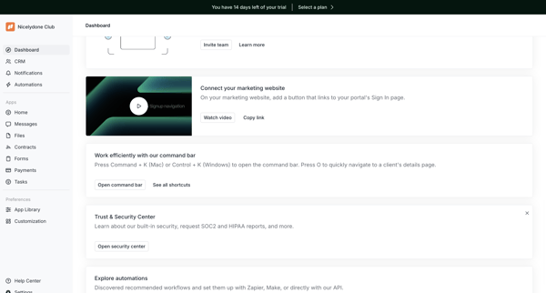 Assembly Dashboard – Nicelydone Club screen