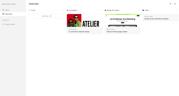 Workflow screen
