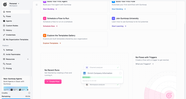 Gumloop | Hub screen