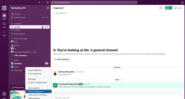 general Channel - Nicelydone 01 - Slack screen