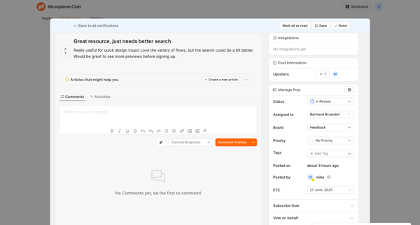 Great resource, just needs better search | Nicelydone Club screen
