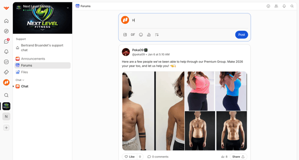Forums | NextLevel Fitness – Free Group screen