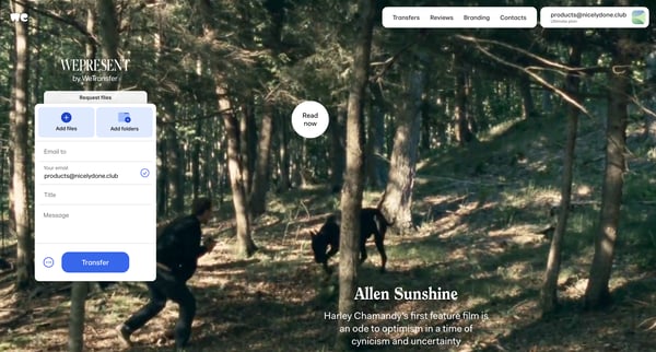 WeTransfer | Send Large Files Fast screen