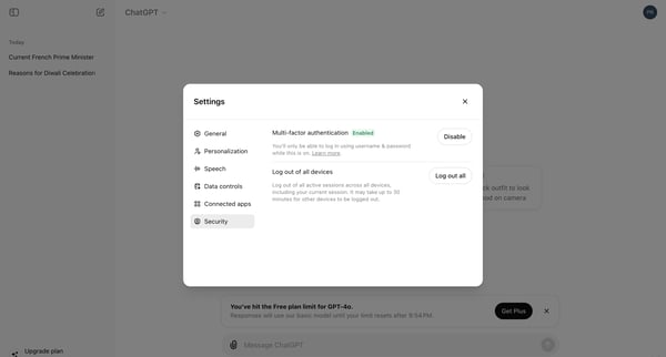 ChatGPT screen