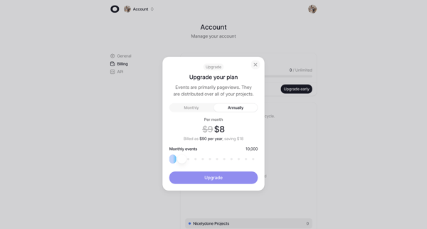 Billing - Visitors screen