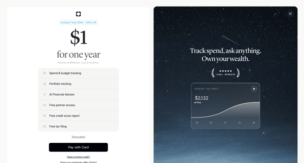 Origin Financial screen