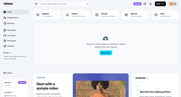 Vimeo screen