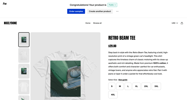 Retro Beam Tee – Dashboard screen