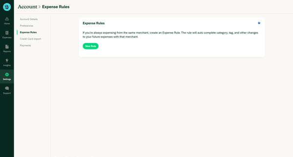 Expensify - Settings - Account screen