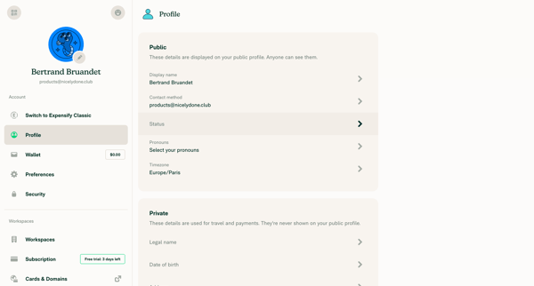 3 New Expensify screen