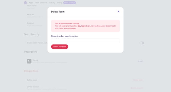 Evervault | Apps screen