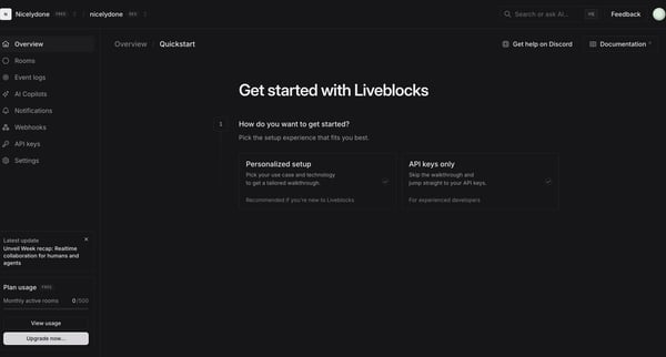 nicelydone (Development) | nicelydone (Development) | Quickstart from Liveblocks