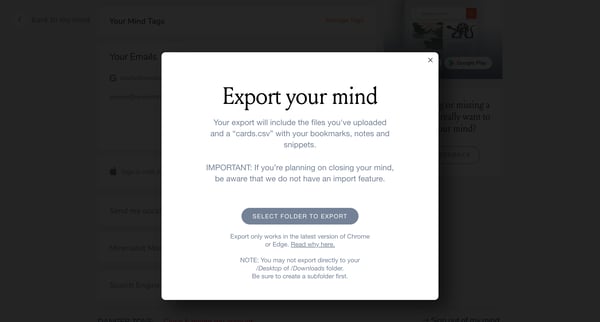 mymind screen