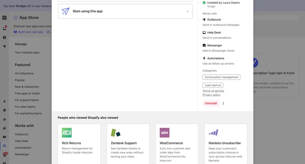 Shopify | App Store Nicelydone Intercom from Intercom