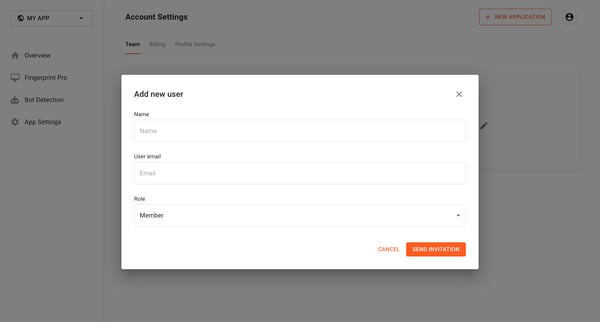 Settings | Fingerprint screen