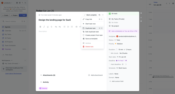 Design the landing page for SaaS - Motion screen