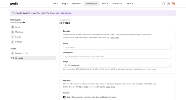 Podia Community | New topic from Podia