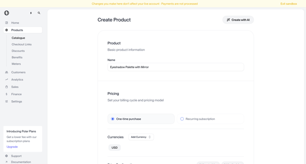Create Product | Nicelydone | Polar screen