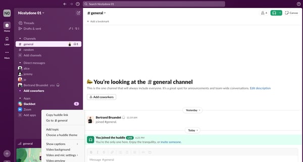general Channel - Nicelydone 01 - Slack screen