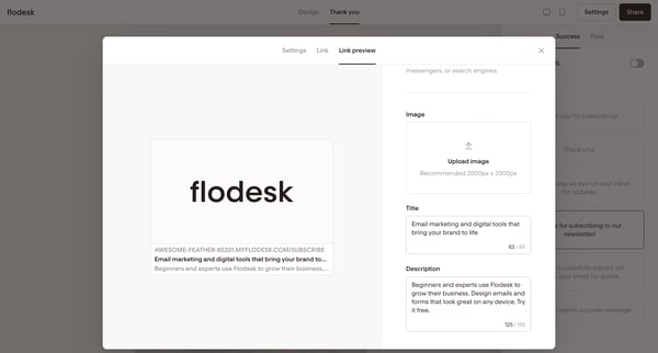 Simple link in bio | Flodesk screen