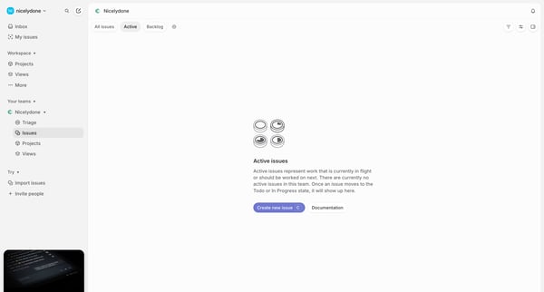 Nicelydone › Active issues screen