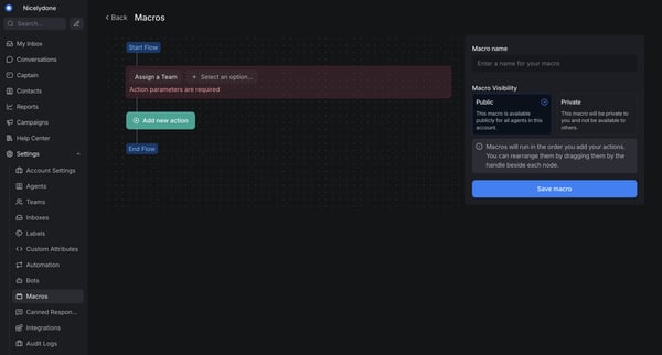 Chatwoot screen