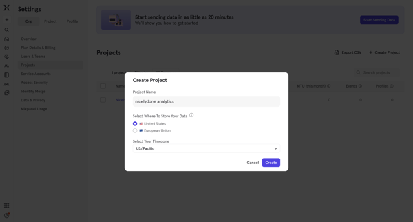 Mixpanel - Product Analytics screen