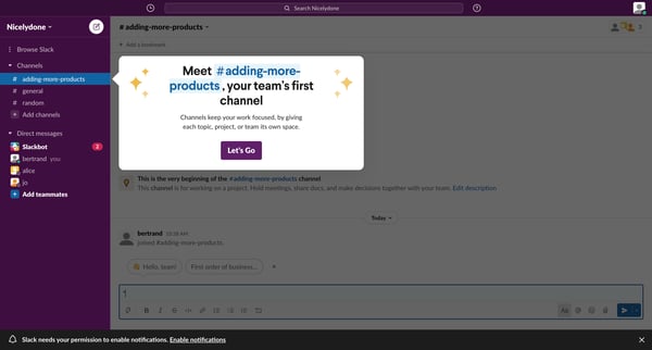 Slack | adding-more-products  Nicelydone  2 new items from Slack