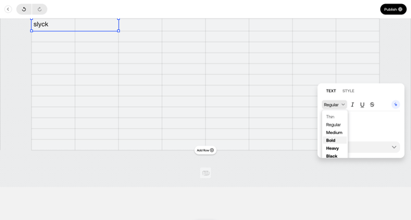 Edit Page Home screen