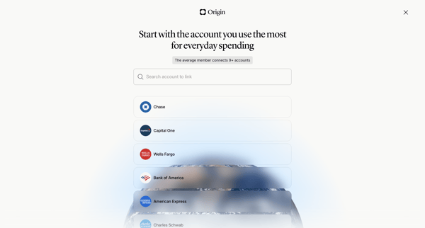 Origin Financial screen