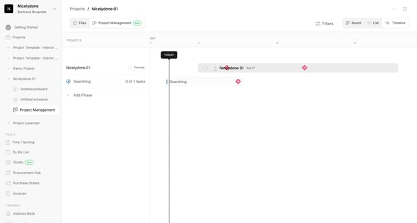Project Management | Programa screen