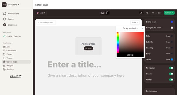 Career page · Homerun from Homerun