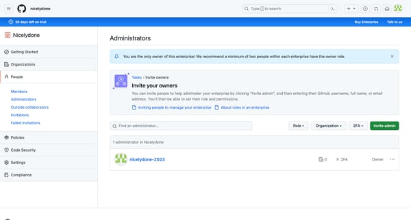 Administrators · Nicelydone screen