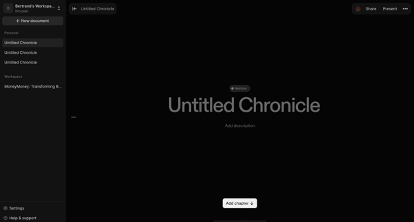 Chronicle screen