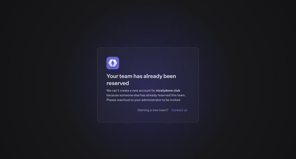 We found an existing team | WorkOS screen