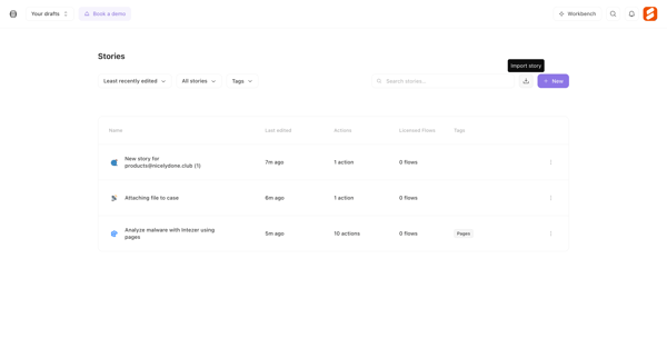 Stories - Tines screen