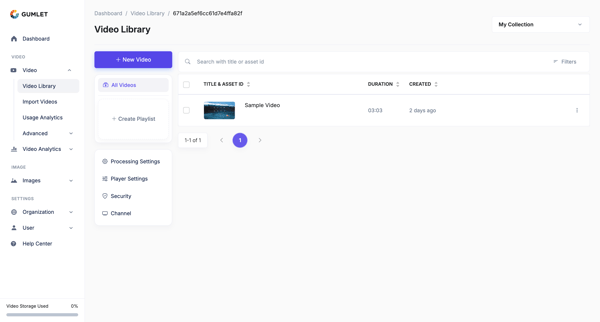 Video Library - Gumlet screen